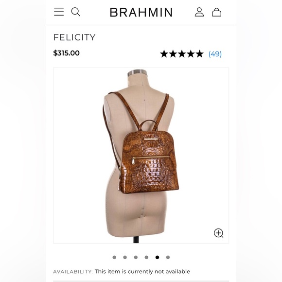 COPY - Brahmin Felicity Tamarind backpack w/ wallet - Picture 2 of 9